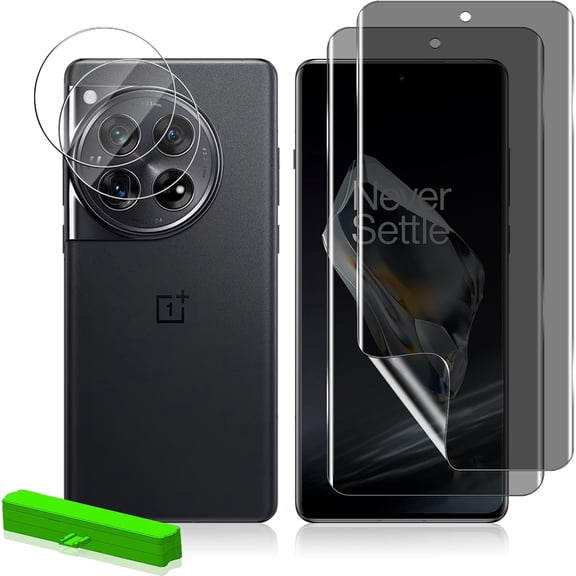 NEOYFC for Screen Protector for One Plus 12, Flexible TPU Protective Film [2+2 Pack] Camera Lens Protector [3D Full Coverage] [Anti-Spy] [Scratch-Resistant] for Oneplus 12