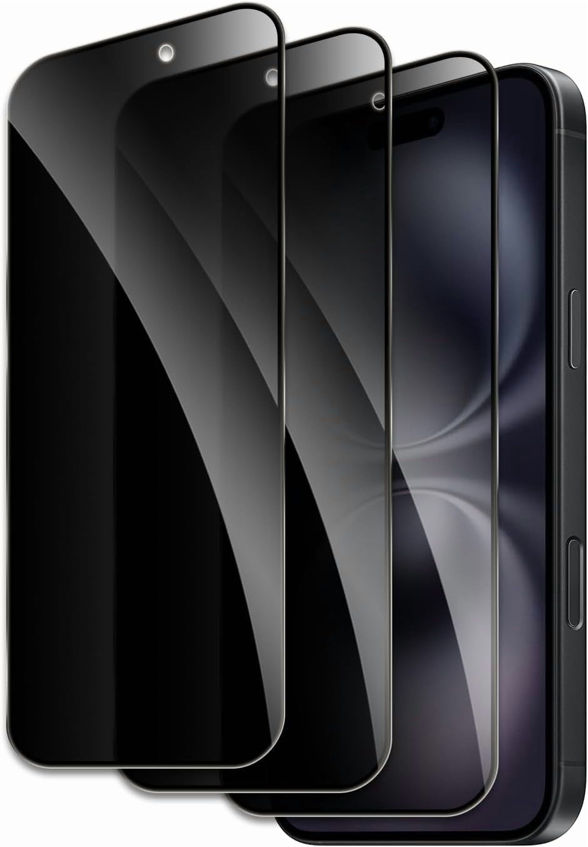 NEOYFC for Screen Protector for iPhone 17, Shatterproof Tempered Glass Accessories, Anti Spy Tempered Glass Film, Case Friendly Ultra Resistant 9H Hardness Anti-Glare HD Black -3 Pack