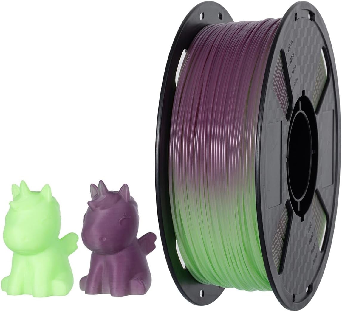 NEOYFC  UV Sunlight Color Changes PLA Filament 1.75mm 1KG Green to Dark Red FDM 3D Printer Filament 3D Printing Materials Color Changing PLA Shift Green Red