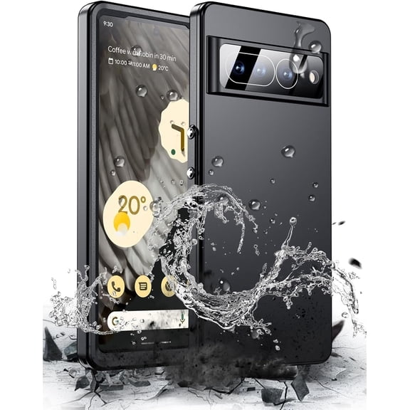 NEOYFC Waterproof Pixel 7 Pro Case IP68 Underwater Case with Built-in Lens and Screen Protector, Rugged Full Body Sealed Heavy Duty Shockproof Phone Cover for Google Pixel 7 Pro Black/Clear