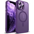 thumbnail image 1 of NEOYFC for with iPhone 11 Pro Max Case with Built-in Camera Lens Protectors Translucent Magnetic 11 Pro Max Phone Case 6.5" [Compatible with Mag-Safe][Great Grip Feeling], Purple, 1 of 7