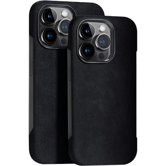 NEOYFC for iPhone 14/14 Pro/14 Pro Max, Handmade Alcantara Suede Case - Frameless Design [Compatible with MagSafe] Comfortable & Stylish Shockproof Case,Black,14 Pro Max