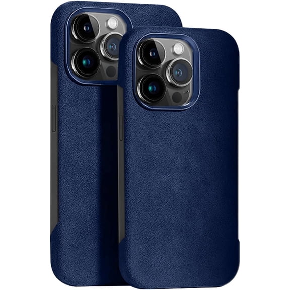 NEOYFC for  iPhone 14/14 Pro/14 Pro Max, Handmade Alcantara Suede Case - Frameless Design [Compatible with MagSafe] Comfortable & Stylish Shockproof Case,Blue,14 Pro Max