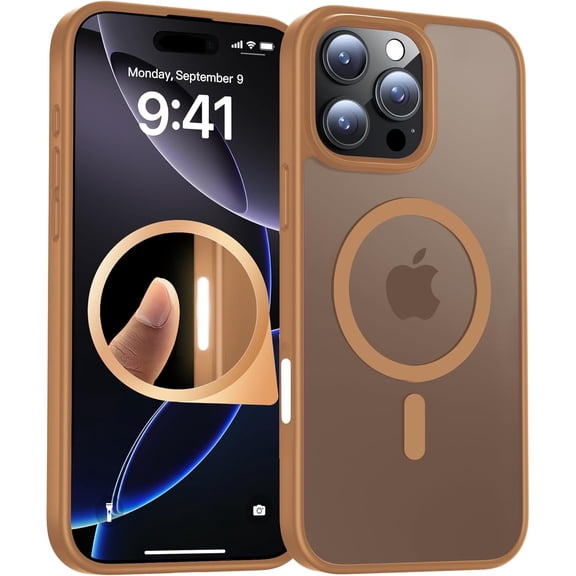 NEOYFC for  iPhone 16 Pro Case with Camera Control Capture Button, Compatible with MagSafe, [Military-Grade Protection] Silicone Bumper Case, Slim Translucent Magnetic Phone Cover, Desert