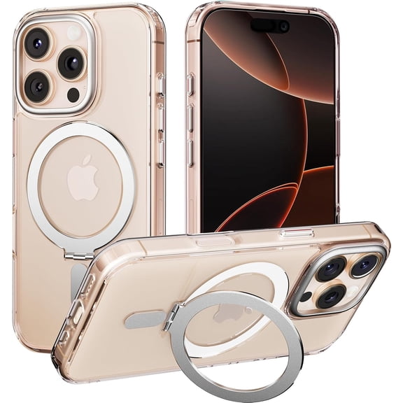 NEOYFC for  iPhone 16 Pro Max Case Magnetic with Stand[Compatible with MagSafe][Anti-Yellowing] Strong Magnet Clear Cover Shockproof Protective Phone Case for iPhone 16 Pro Max 6.9", Clear