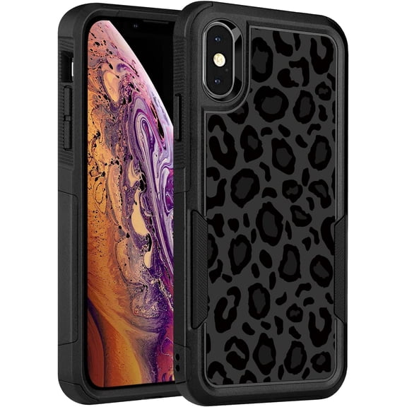 NEOYFC  for iPhone X & XS 5.8 Inch Case, Heavy-Duty Tough Rugged Lightweight Slim Shockproof Protective Case for iPhone X & XS 5.8 Inch,Women Girls,Cute Cheetah Leopard Pattern