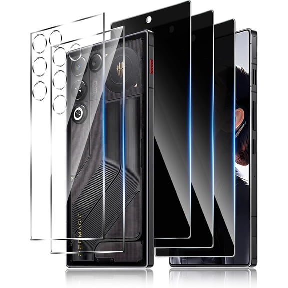 NEOYFC for  nubia Red Magic 11 Air [3+2 pack] Privacy Tempered Glass Front Screen Protector& Tempered Glass Back Screen Protector, 9H Hardness, Anti-Scratch, Full Protector