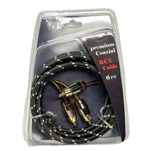 NEP Audio 2 Channel 6 ft RCA Cables Triple Shield Nylon Coated 6'