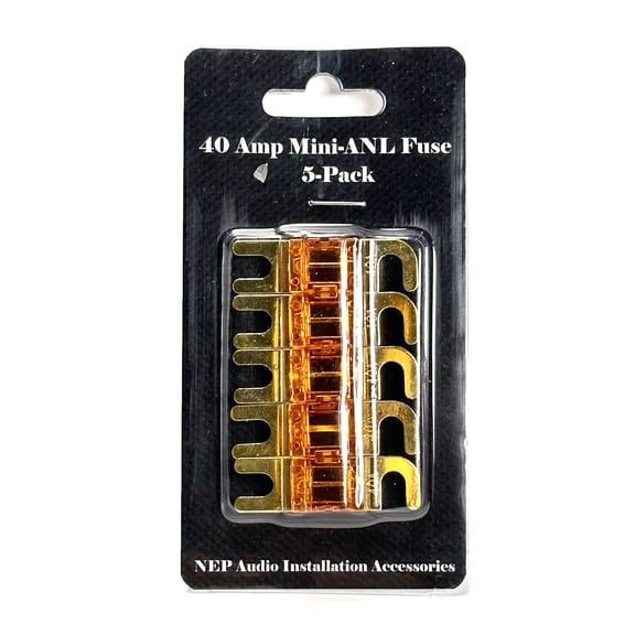NEP Audio 5 Pack 40 Amp Mini ANL Fuse  Gold Plated Car Audio