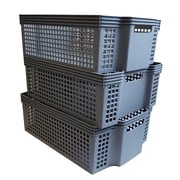NEPA Market Stackable Turn-Around Storage Baskets 3 Pack - Pantry Baskets, Bins for Shelves, Organizer and Storage for Bathroom, Bedrooms, Kitchens and More - 15 x 11 x 5