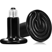 NEPTONION 2 Pack Ceramic Heat Emitter 100W Reptile Night Heat Lamp, No Light Emitted Bulb, Reliable and Safe Heat Bulb for Reptile & Amphibian
