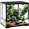 thumbnail image 1 of NEPTONION 32 Gallon Professional Glass Terrarium 24"x18"x18" Durable Reptile Habitat Tank with Heat Resistant Aluminum Alloy Frame, Dual Front Swinging Doors for no Jam by Sand and Other Debris, 1 of 7