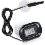 NEPTONION Aquarium Thermometer LCD Digital Aquarium Thermometer with Suction Cup Fish Tank Water Terrarium Temperature for Fish and Reptiles Like Lizard and Turtle