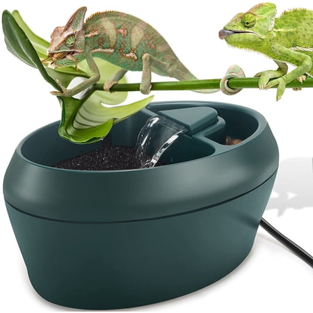 NEPTONION Reptile Chameleon Cantina with Snacks Trough, Drinking Fountain Water Dripper for Amphibians Insects Lizard Turtle Snake Spider Frog Gecko, Comes with Two Pumps ( One for Replacement )