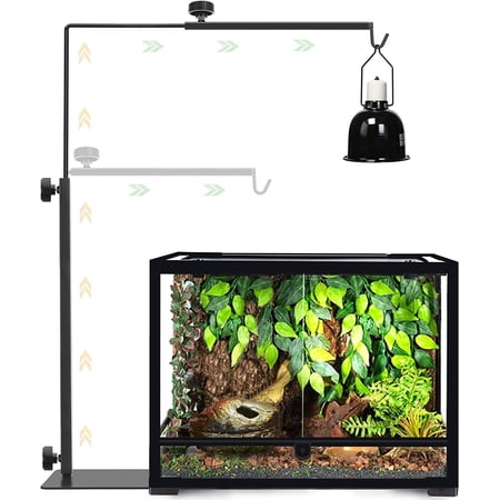 NEPTONION Reptile Domes Stand, Adjustable 16-27 inch Heat Lamp Stand Fixture for Terrarium, L