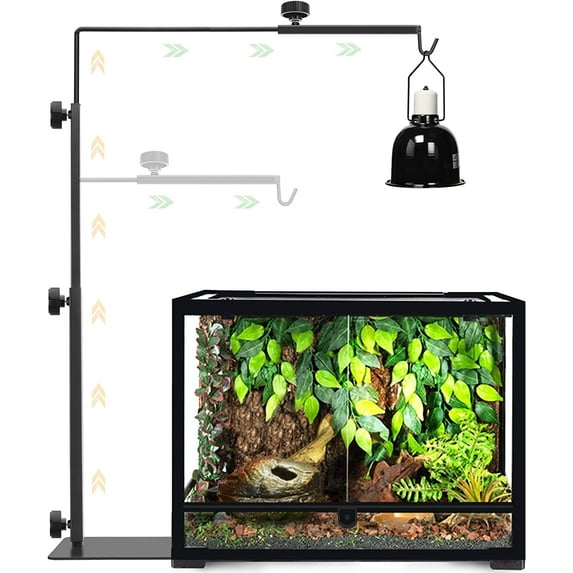 Neptonion Adjustable Metal Heat Lamp Stand for Terrarium, 17-37 Inch, Compatible with Reptile Dome Lights