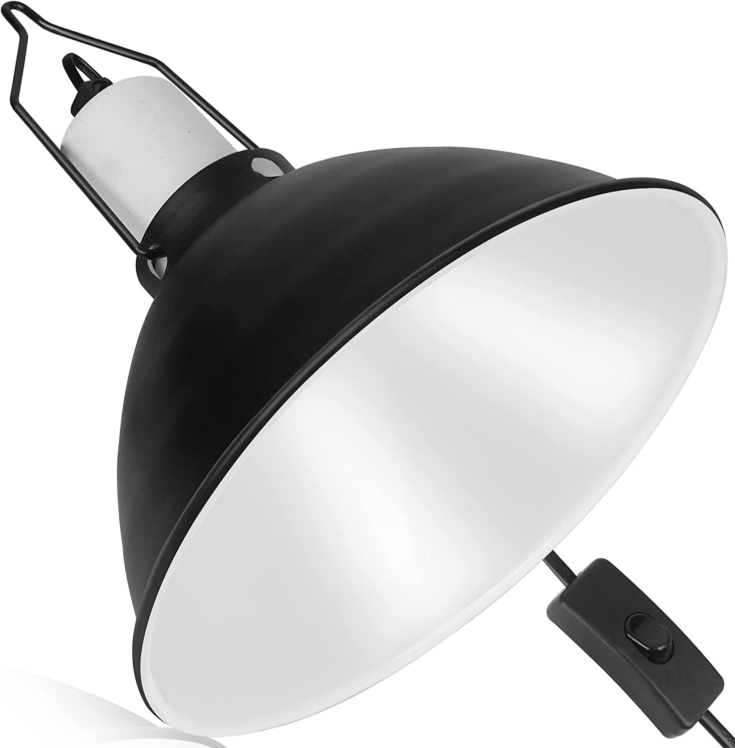 NEPTONION Reptile Reflector Dome Lamp Fixture 8.5 inch Deep Polished Aluminum UVB Light Fixture for Reptile Glass Terrariums fit UVB UVA Bulb Basking Heat Bulb Ceramic Heat Emitter Walmart