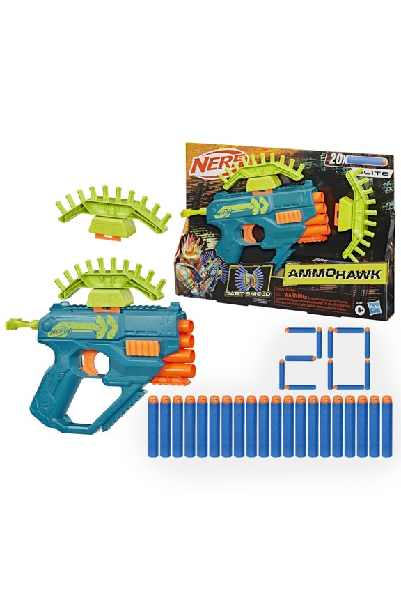 Elite Rebel Ops Ammohawk Blaster, 2 Attachments, 20 Nerf Elite Foam Darts, 8 and up