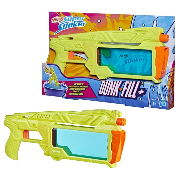 Nerf Super Soaker Dunk-Fill+ Water Blaster, Instant Fill 12.1 Fluid Ounce Tank, Water Toys, 6+