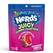 NERDS Juicy Gummy Clusters, Strawberry Punch, Juicy and Gummy Candy, for Snacking and Sharing, 7.15 oz Stand Up Bag
