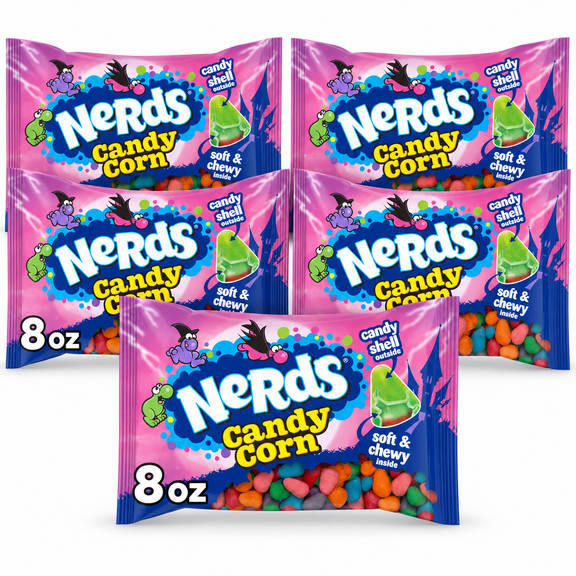 NERDS Candy Corn Halloween Candy, Fall Treats, 8 oz Bags, Pack of 5