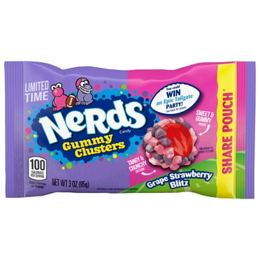 NERDS Gummy Clusters Candy Grape Strawberry Blitz 3 oz