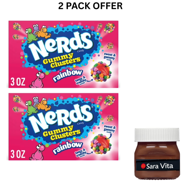 NERDS Gummy Clusters, Candy, Rainbow, Crunchy and Gummy, 3 oz