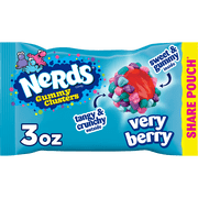 NERDS Gummy Clusters, Candy, Very Berry, Crunchy and Gummy, 3 oz