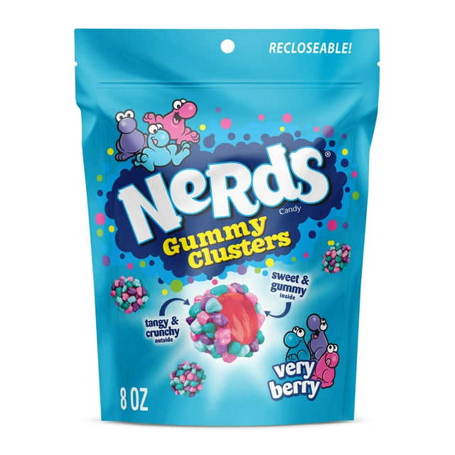 NERDS Gummy Clusters Candy Very Berry Crunchy and Gummy 8 oz Pack NERDS Gummy Clusters Candy Very Berry Crunchy and Gummy 8 oz Pack