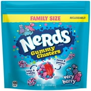 2X - NERDS Gummy Clusters Very Berry Crunchy And Gummy Candy Bag