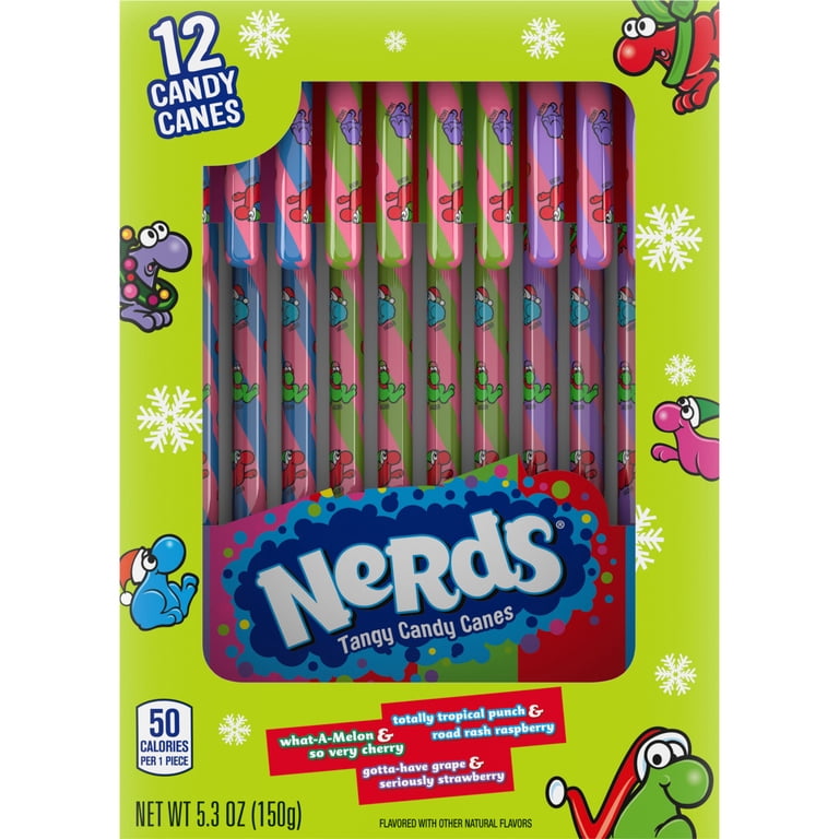 Nerds Holiday Candy Canes, Individually Wrapped, Fruity Grape