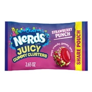 NERDS Juicy Gummy Clusters, Strawberry Punch, Juicy and Gummy Candy, for Snacking and Sharing, 2.65 oz Share Pouch