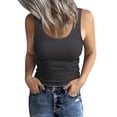 thumbnail image 1 of NEREID Women's Sleeveless Scoop Neck Ribbed Tank Tops Fitted Basic Cami Tee Shirts, 1 of 6