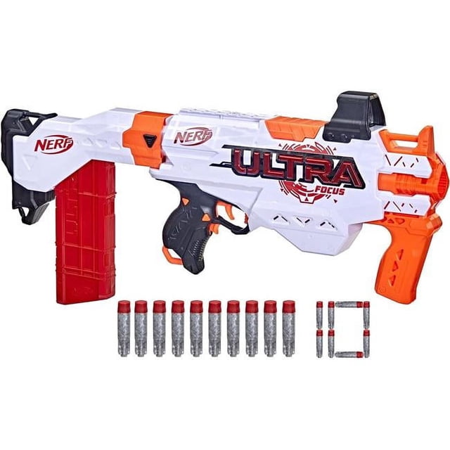 NERF 30395600 Ultra Focus AA Battery Powered Motorized Blaster with 10 Dart Clip for 8 Years+