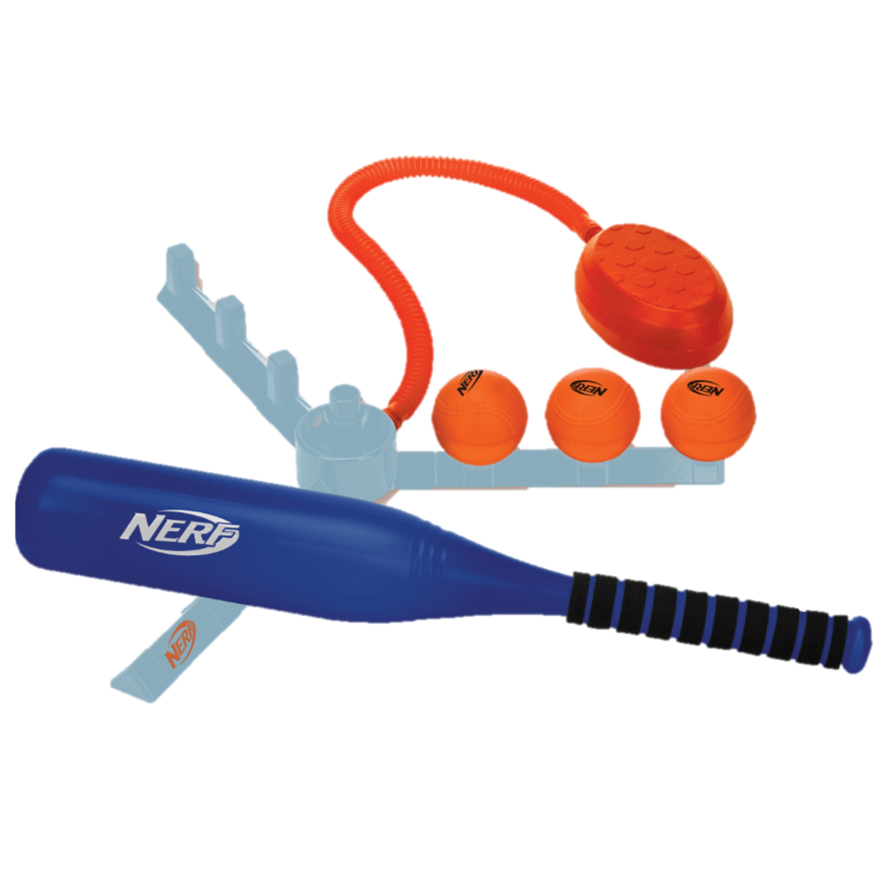 NERF Airtee Baseball Tee - Baseball Stomp Launcher - Includes 21" Plastic Bat & Foam Balls - Outdoor