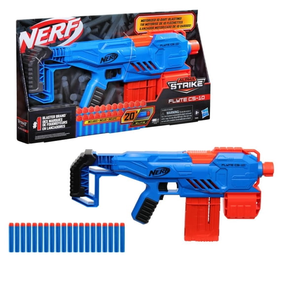 NERF Alpha Strike Flyte CS-10 Motorized Blaster with 20 NERF Elite Darts