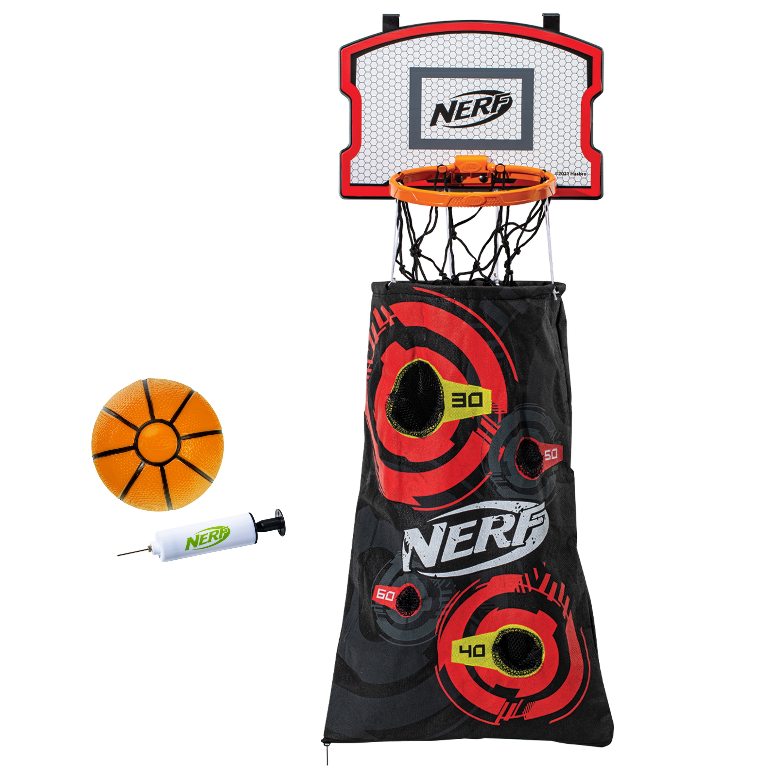 NERF Basketball Hoop Hamper Laundry Layup Over the Door Basket