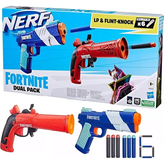 NERF Fortnite LP & Flint-Knock Dart Blaster Toy 2-Pack
