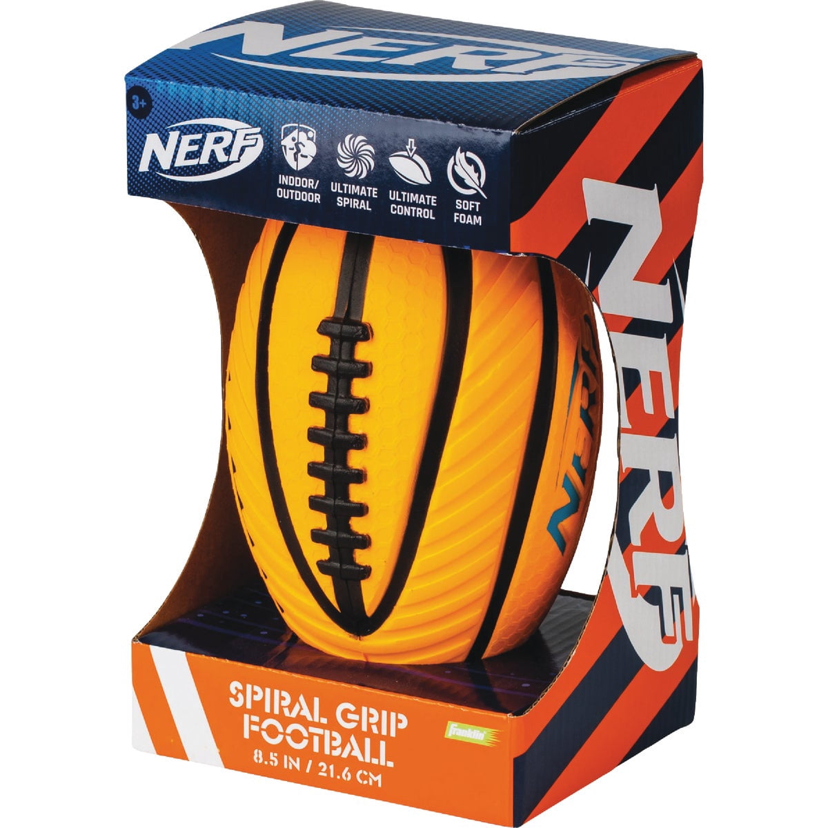 NERF Kids Foam Football - Spiral Grip Mini Soft Foam Football for Kids - Easy Grip Junior Football - 8.5"