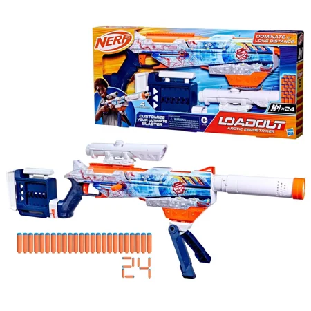 NERF Loadout Arctic Zerostriker Blaster 24 darts