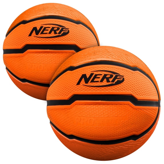 NERF Mini Foam Basketballs - Indoor + Outdoor NERF Foam Balls - 5" Inch Basketballs for Mini + Over the Door Hoops - 2 Balls Included - Orange