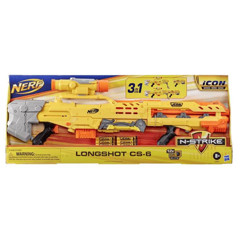 NERF N-Strike Icon Series Longshot CS-6 3 BLASTERS IN 1 