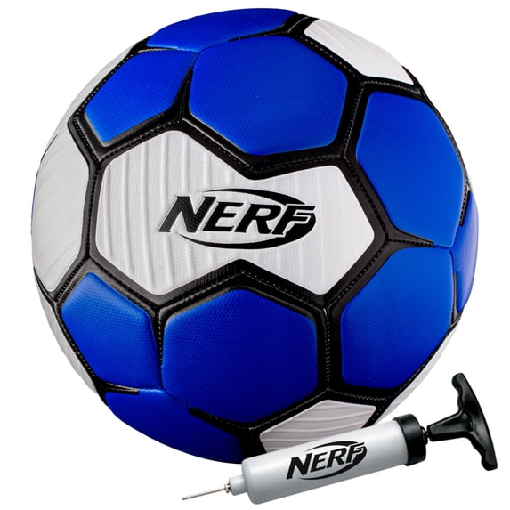 NERF Proshot™ Soccer Ball - Official Size 5 Ball for League Play - Hand Stitched for Ultimate Control - Pump Included