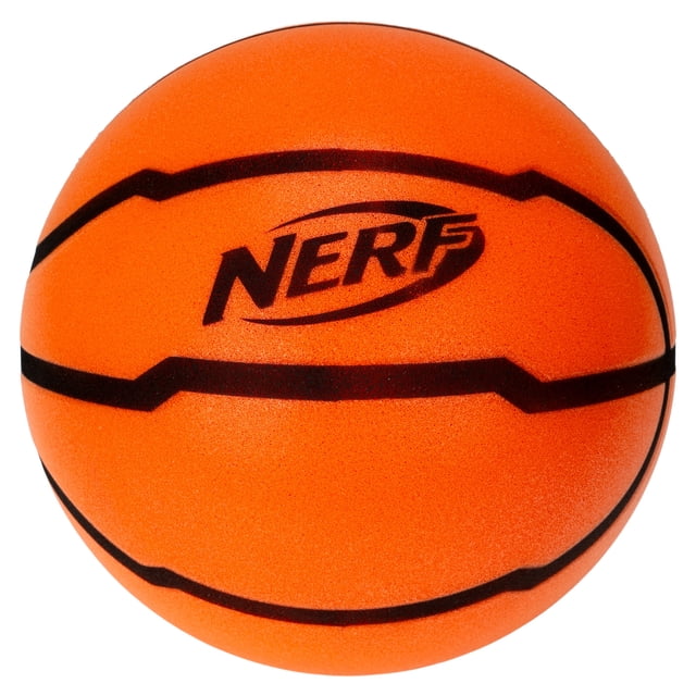 NERF Quietcourt Silent Foam Basketball - Official Size Quiet Ball for Indoor Dribbling Practice + Drills - 29.5" Inch Kids + Youth Basketball - Never Goes Flat Foam Construction