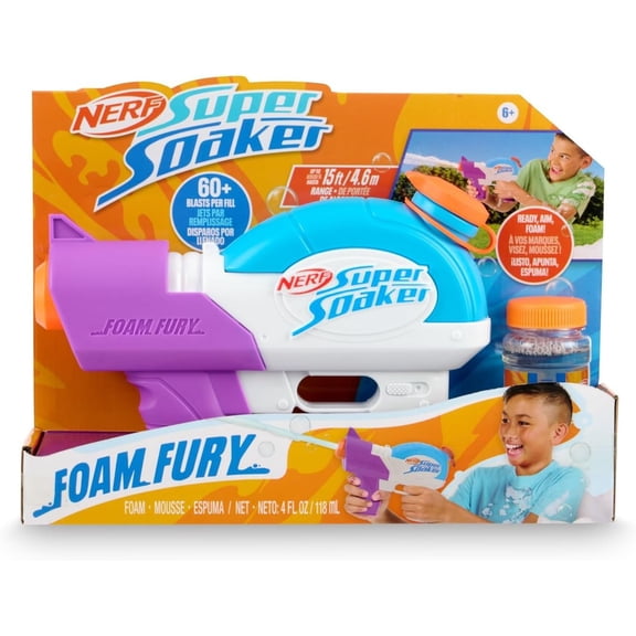 NERF Super Soaker Foam Fury Blaster  The Ultimate Foam Blaster for Outdoor Summer Fun Foamzone