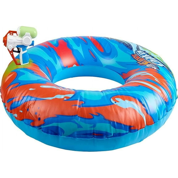 NERF Super Soaker Hydro Battle Ride-On Cruiser Inflatable Pool Float with Pool-Fed Mega Water Blaster