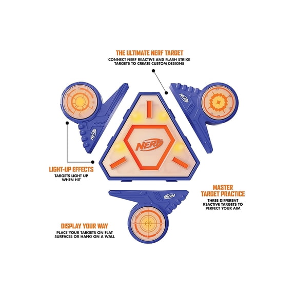 NERF Target Combo Pack Flash Strike Target Base Plus 3 Reactive Targets ...