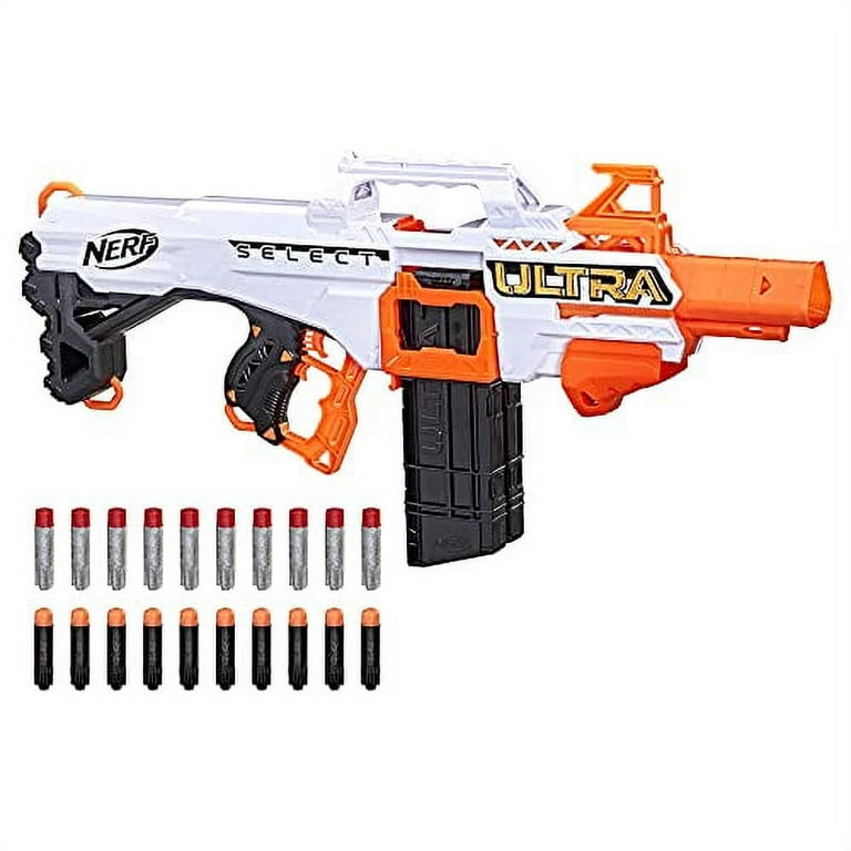 Nerf Ultra Select Fully Motorized Blaster, Fire for Distance or Accuracy, Includes Clips and Darts, Outdoor Games and Toys, Automatic Electric Full