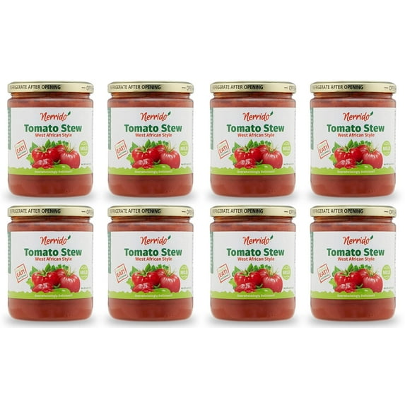 NERRIDO Tomato Stew – West African Style, Ready to Eat Sauce - 16oz (454g) (Mild, 8 Pack)