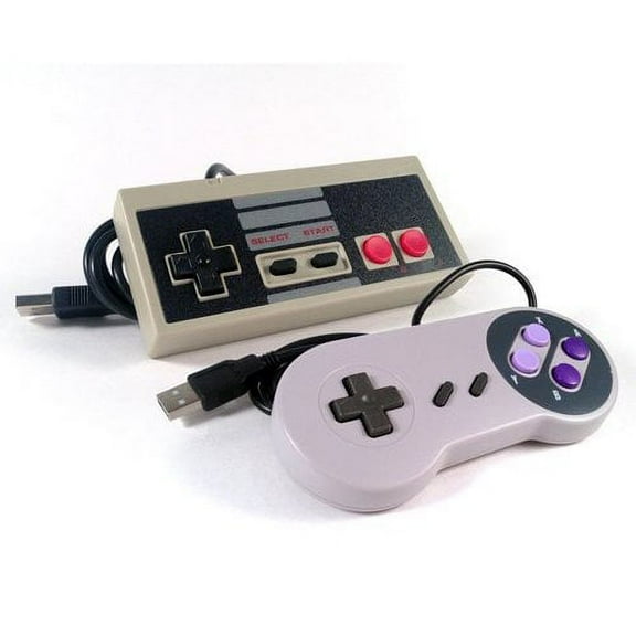 NES And SNES Bundle USB Classic Super Nintendo Controller For PC MAC